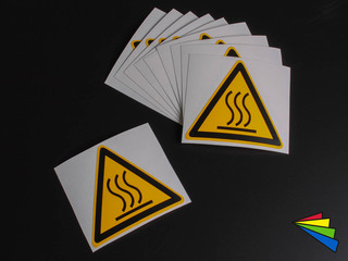 Waarschuwingsstickers warm oppervlak - hot surface